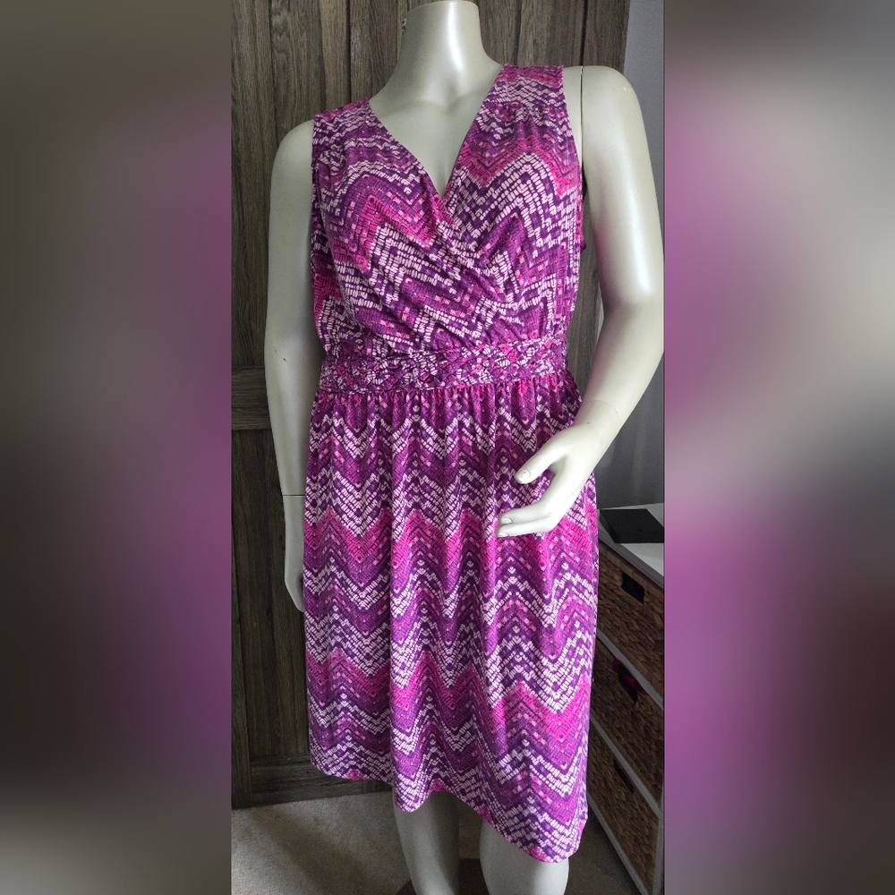 Faded Glory Sleeveless Maxi Dress in Purple and Pink